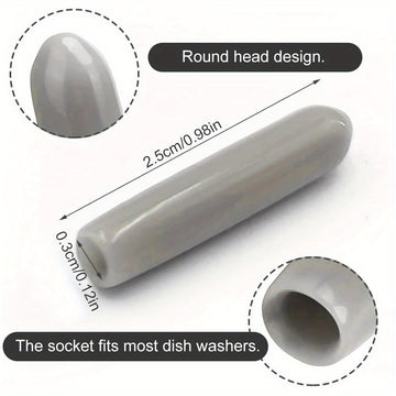 100/200 piezas de cubiertas flexibles para la parte superior de los ganchos de lavavajillas - Tapas redondas para organizar estantes, protectores de hilo de alambre, de 0,59/0,98 pulgadas de largo, blancas, accesorios para lavavajillas, organización de c