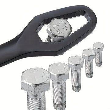 1pc Llave Torx Negra Multiusos de 5mm de Grosor, Llave Doble Ajustable de Autoajuste, Tamaño de Boca de Llave 3-17mm, Herramienta Manual Portátil para Automoción y Uso Doméstico