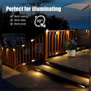 Conjunto de 16 Luces Solares para Escalones con Detector de Luz, Iluminación Exterior para Escaleras y Terrazas, Perfecto para Jardín, Porche y Decoración de Bodas