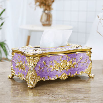 Porta pañuelos de lujo y estilo vintage europeo - Dispensador de papel con diseño floral, material plástico, decoración para mesa o coche, versátil para múltiples escenarios, adecuado para todas las estaciones