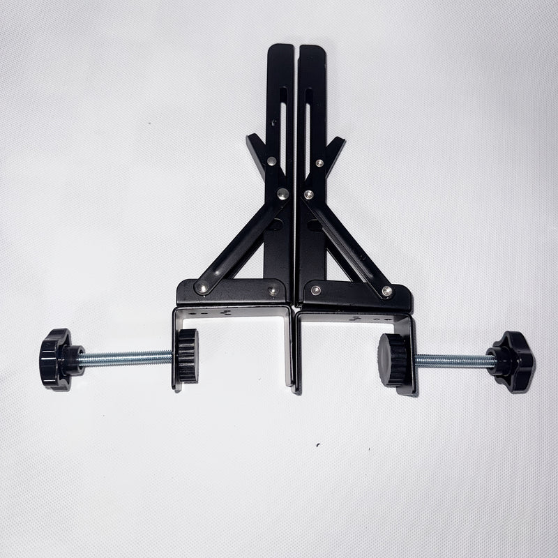 Extensión de escritorio de acero negro moderno - Extensor de escritorio de computadora plegable sin taladro con altura ajustable, sujeción sólida para hogar y oficina, extensión de escritorio, acabado metálico elegante, construcción duradera
