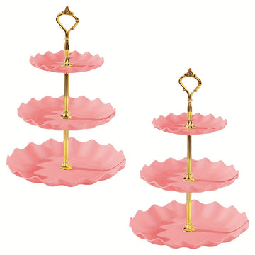 Juego de 2 Piezas para Exhibición de Postres Estilo Medio Oriente con Soporte para Tartas y Cupcakes, Ideal para Bodas y Ceremonias de Graduación