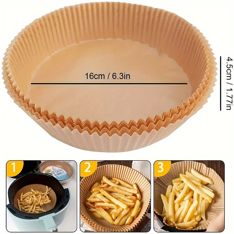 [50/100 piezas de papel antiadherente para freidora de aire] 50/100 piezas de papel antiadherente desechable para freidora de aire, hornear, cocinar, microondas - Papel pergamino de grado alimenticio.