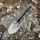 Herramienta multiusos de alta resistencia con cuchillo, hoja de sierra y abridor de botellas - Pala de supervivencia portátil para camping, pesca, jardinería y preparación de emergencias - Incluye 11 esenciales para vacaciones, equipo de camping