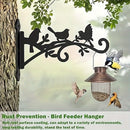 2 piezas de colgadores de plantas de metal negro con diseño de 3 pájaros y hojas - Ganchos de montaje en pared de alta resistencia para canastas de flores al aire libre, luces solares, comederos de pájaros - Instalación fácil, no se necesita batería, col