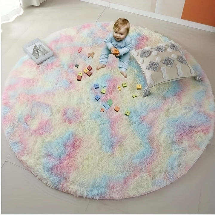 1 alfombra suave lavable arcoíris - Manta de felpa cómoda para sala, dormitorio o residencia estudiantil