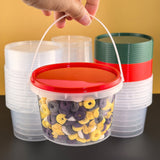 10 piezas de recipientes redondos de plástico de 16 oz con tapa, herméticos, aptos para microondas, cierre con broche, lavado a mano, multiusos, para fiestas, viajes, almacenamiento de alimentos, galletas, nueces, frutas, helado, postres