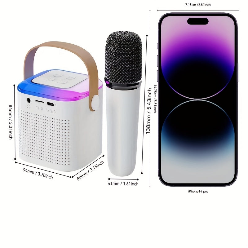 Micrófono inalámbrico portátil con 2.4G/3G/4G/5G inalámbrico, carga USB-C, batería, diseño compacto para karaoke, podcasting, transmisión en vivo - Incluye estuche de transporte, micrófono inalámbrico para karaoke, equipo de podcasting, micrófono elegant