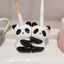 Soporte para Cepillos de Dientes de Cerámica con Diseño de Pandas Lindos, Almacenamiento Ultrasmooth Horneado a Alta Temperatura Sin Taladro para Parejas, Regalo Perfecto Adecuado para la Decoración del Baño