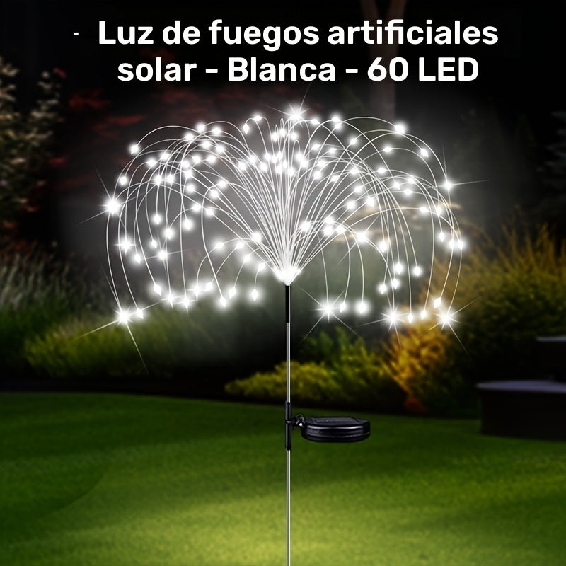 Luz de fuegos artificiales de jardín solar, luz decorativa de jardín solar exterior LED, IP65, alta calidad, iluminación de paisaje DIY para caminos, patios, decoraciones navideñas.