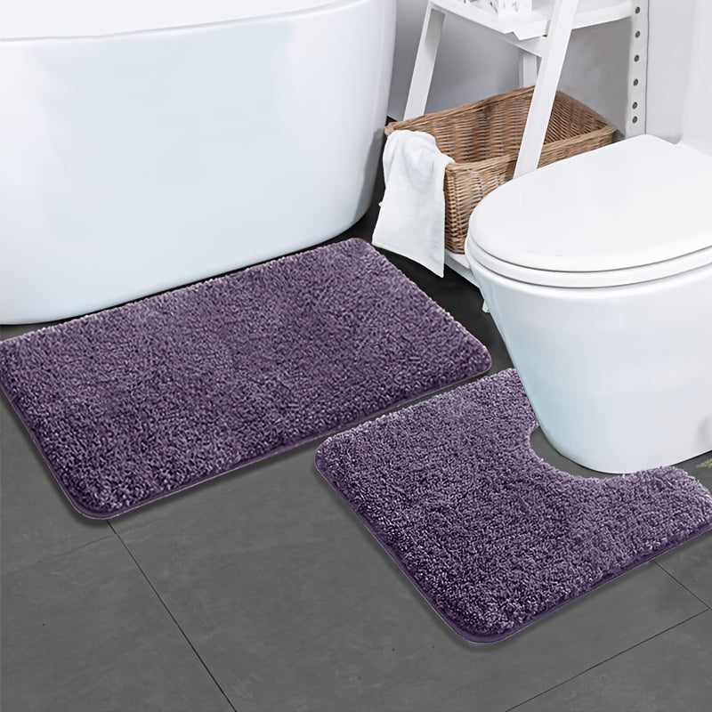Juego de 2 alfombrillas de baño ultra absorbentes, alfombrillas antideslizantes, alfombrillas de baño premium súper suaves y cómodas, aptas para bañeras, duchas, accesorios de baño, juego de decoración de baño, decoraciones navideñas.