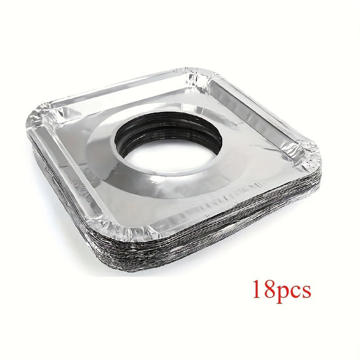 18pcs/54pcs Cubierta Desechable de Aluminio para Quemador de Estufa - Adecuada para Estufas de Gas y Eléctricas, Mantén la Estufa Limpia y Facilita la Limpieza de la Cocina