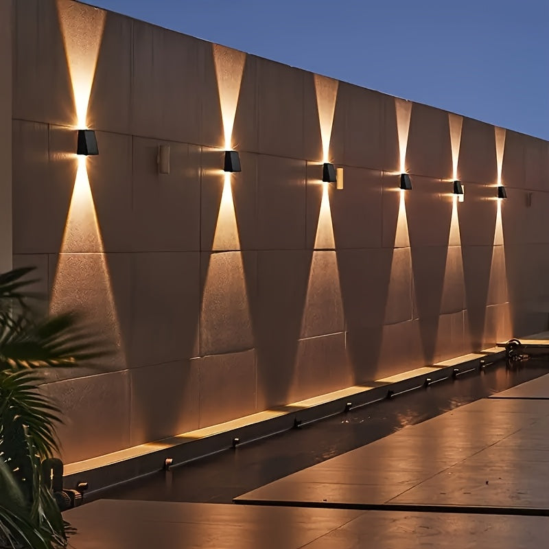2 unidades, Lámpara solar de pared con LED de alto lumen para jardín, patio, porche y garaje, decoración de jardín