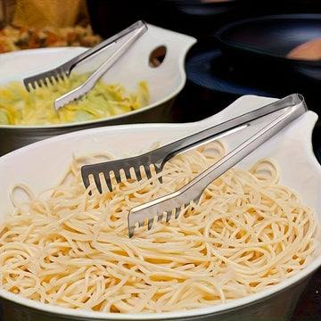 1 pinza para pasta de acero inoxidable, pinzas para servir comida en buffets, restaurantes y hogar, utensilios de cocina duraderos