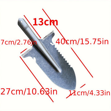 Pala de doble propósito de alta resistencia con hoja de cuchillo integrada - Borde serrado afilado adecuado para tala, perforación profunda, camping, jardinería - Hoja de corte de precisión, ideal para supervivencia al aire libre, leña y paisajismo, dise