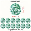 100pcs Manteles Desechables Elegantes con Lámina Dorada - Manteles Redondos de Poliéster Lujosos con Diseño de Malla Brillante para Bodas, Cumpleaños, Festividades - Ideales para Comedor y Decoración del Hogar, Manteles para Mesa de Comedor
