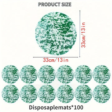 100pcs Manteles Desechables Elegantes con Lámina Dorada - Manteles Redondos de Poliéster Lujosos con Diseño de Malla Brillante para Bodas, Cumpleaños, Festividades - Ideales para Comedor y Decoración del Hogar, Manteles para Mesa de Comedor