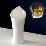 Juego de 1 elegante recipiente de cerámica blanca para utensilios, soporte de cubiertos de lujo para comedor, organizador versátil de cubiertos y palillos para cocina, hogar y uso en restaurantes