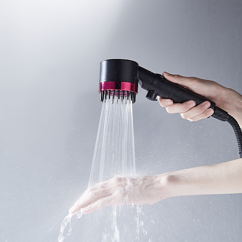 Cabezal de Ducha con 4 Modos | Pulverizador de Ducha de Mano con Masajeador de Cuero Cabelludo | Cabezal de Ducha Desmontable | Suaviza el Agua Dura | Diseño de Pistola de Rociado Instantáneo Q