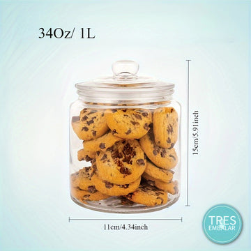Tres Paquetes de 1L, Dos Paquetes de 2L, Tarros de vidrio sellados para harina, pasta, dulces, comida para perros, snacks, etc. | Tarros de almacenamiento de vidrio para cocina y despensa