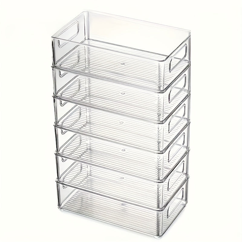 Contenedores de Almacenamiento de Plástico Transparente con Asas - Organizadores Herméticos Apilables para Congelador y Nevera, Frutas, Verduras, Huevos y Granos Secos - Ahorra Espacio en la Cocina