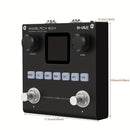 Modelador de efectos portátil para guitarra/bajo con 6 módulos de efectos, 80 presets editables y batería recargable