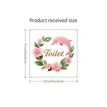Decoración Creativa para Puerta de Baño, Papel Pintado con Flores, Adorno para Baño