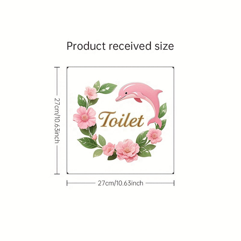 Decoración Creativa para Puerta de Baño, Papel Pintado con Flores, Adorno para Baño