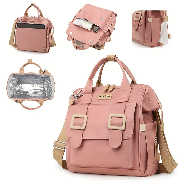 New large-capacity lunch bag, multifunctional insulated Valentine's Day gift, picnic bag with multiple pockets for storage and preservation, non-food contact, back to school