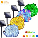 Tira de luces LED solares para exteriores, 8 modos, luces decorativas para jardín, fiestas, Navidad, árbol de Navidad, Halloween, bodas y decoración de patio