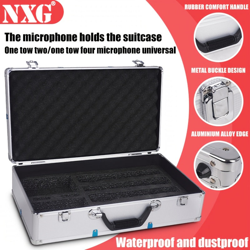 Estuche Protector de Carcasa Dura de Aleación de Aluminio Profesional NXG con Forro de Espuma - Cerradura de Seguridad, Gran Capacidad Adecuado para Micrófono, Cámara y Tarjeta de Sonido - Duradero y Portátil