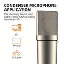 G-MARK U87ai Micrófono de Estudio Profesional Condensador - Micrófono USB Dorado con Soporte Antivibración y Filtro Anti-pop para Juegos, Transmisión en Vivo, Grabación Voz, Videollamadas - Diseño Ergonómico, Bajo Ruido, Compatible con Jack de Áudio de E