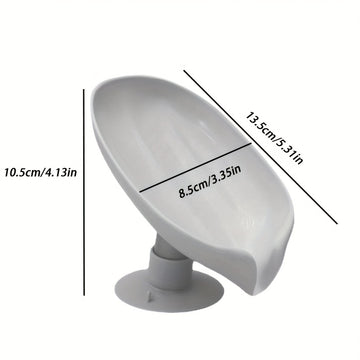1pc Soporte De Jabón De Drenaje, Tipo De Ventosa Sin Perforación, Soporte De Jabón De Drenaje Sin Acumulación De Agua, Caja De Jabón Para Uso Doméstico, Suministros De Organización Y Almacenamiento En El Hogar, Accesorios De Cocina, Accesorios De Baño