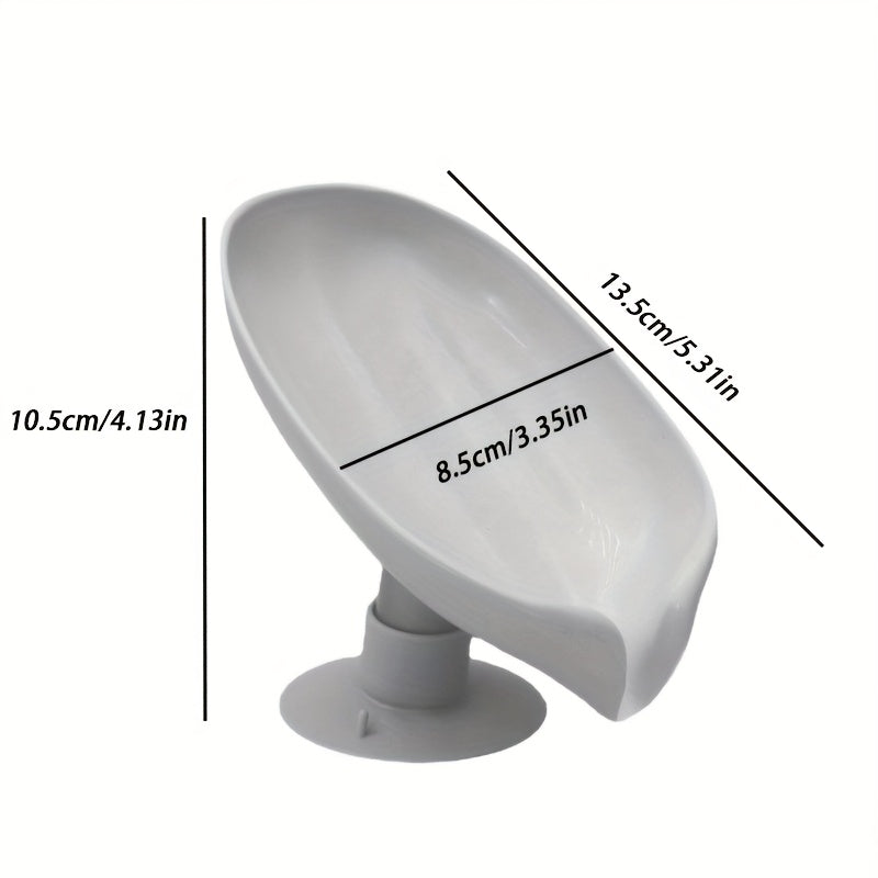 1pc Soporte De Jabón De Drenaje, Tipo De Ventosa Sin Perforación, Soporte De Jabón De Drenaje Sin Acumulación De Agua, Caja De Jabón Para Uso Doméstico, Suministros De Organización Y Almacenamiento En El Hogar, Accesorios De Cocina, Accesorios De Baño