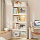 Caja de almacenamiento con 4 espacios, estante para libros de pared de piso a techo, con puerta, ideal para baño, sala, dormitorio o residencias estudiantiles, resistente al polvo