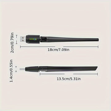 Adaptador inalámbrico WiFi 6 de 286 Mbps, USB, antena de alta ganancia de 2.4 GHz, compatible con 802.11ax, banda dual 5G/4G/3G, plug & play sin necesidad de drivers para Windows 7/10/11, SDIO 6.0, múltiples protocolos de encriptación, gran penetración y