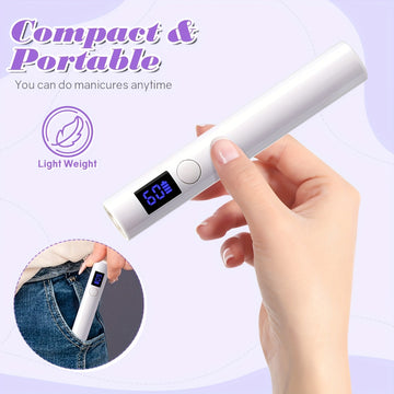 Lámpara de uñas LED mini portátil, secador de gel de uñas de secado rápido, herramienta de manicura de mano con batería de litio recargable, carga USB, sin formaldehído - Ideal para uso en casa y salón, herramienta de arte de uñas de salón|Polish de uñas