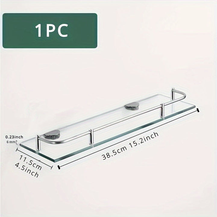 1 estante de vidrio rectangular, versátil para cocina, baño y fácil de instalar