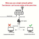 Conector divisor RJ45 de 1 pieza, adaptador extensor Ethernet 1 a 2 hembra a 2 hembra RJ45 para cable de red Ethernet