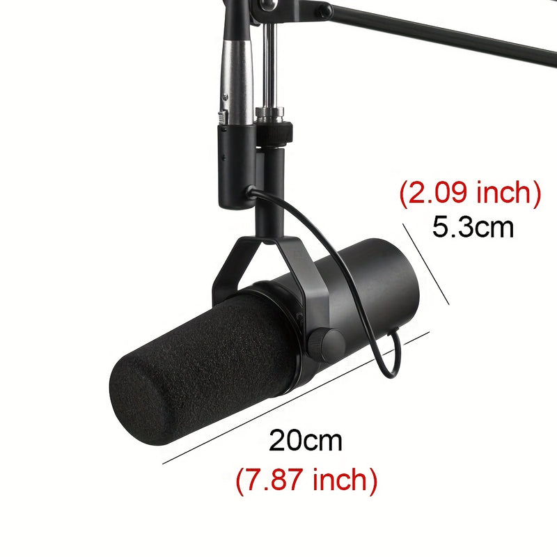 Microfono Dinámico Profesional SM7B - Micrófono de Estudio con Conector XLR, Diseño Resistente y Antigolpes, Incluye Paravientos Desmontable - Para Podcasting, Streaming, Locución - Voces Cálidas, Amplia Respuesta de Frecuencia - Compatible con Estudios