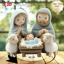 Decoración navideña de mesa 2D acrílica plana con diseño sereno de María, José y el niño Jesús junto a ovejas - ideal para decoraciones familiares en interiores y exteriores, regalos festivos perfectos para Navidad