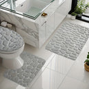 Juego de Alfombras para Baño de Espuma Viscoelástica 3 piezas - Ultraluertas y Absorbentes Antideslizantes en Forma de U para Inodoro, Alfombrillas Lavables a Máquina para Ducha y Bañera con Base de Fieltro, Tapetes Negros para el Suelo del Baño por Segu