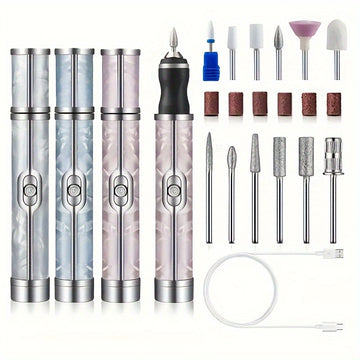 Máquina de pulido de uñas de 5 cabezas/18 cabezas, todo en uno, para uñas de dedos, limpieza de uñas, carga USB, batería de litio, sin alcohol.