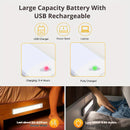 1pc KATHYLIGHT LED Sensor de movimiento Luz de gabinete, Aplique de tira de metal cepillado con control de voz, Inalámbrico magnético USB recargable, Apagado automático, Accesorio desmontable, Pantalla de plástico, para armario, armario, cocina, escalera