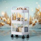 Carro de Almacenamiento Rodante Resistente con Ruedas - Organizador Multinivel, Fácil Montaje Sin Herramientas Necesarias, Estantería Móvil Ahorradora de Espacio para Cocina, Baño, Oficina, Taller - Construcción Ligera y Robusta en Plástico, Carro Versát