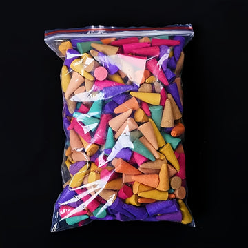 61pcs Conos de Aroma Coloridos para el Hogar - Jazmín, Rosa, Menta, Sándalo - Colores Vibrantes para Relajación y Ambientador, Accesorios de Meditación | Decoraciones Energizadoras | Adornos Fragancia