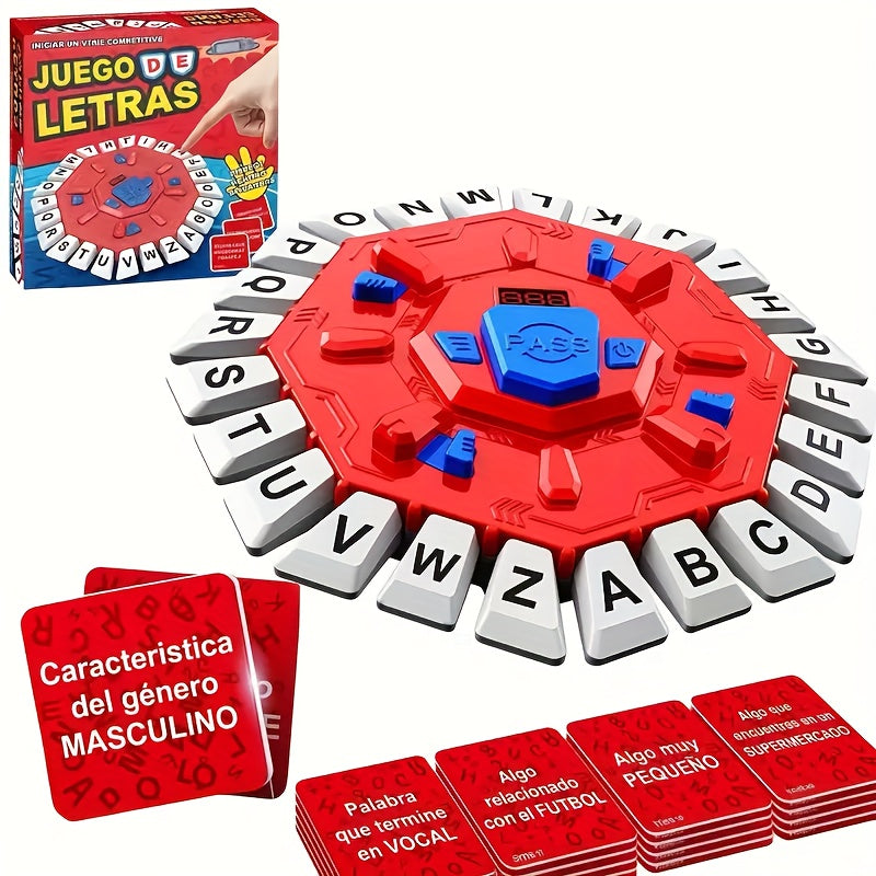Juego de tablero de letras en español, un juego interactivo de ritmo rápido, juguete educativo con cartas de letras, adecuado para la interacción familiar, el desarrollo de equipos, juegos multijugador al aire libre, el regalo perfecto.