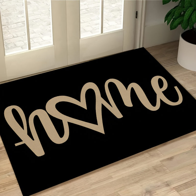 1 alfombra de entrada con forma de corazón, lavable, para puerta principal, baño, sala, lavandería, decoración del hogar, decoración de primavera