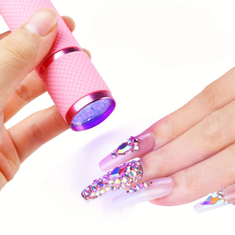 Linterna portátil mini con 9 cuentas de lámpara para esmalte de uñas de secado rápido y gel, y fotografía