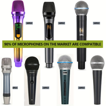 Soporte de micrófono de mano dual con clip de cuello - ABS duradero, ideal para actuaciones en escena y conferencias, supera la licencia, fácil configuración, no necesita energía, perfecto para presentaciones.